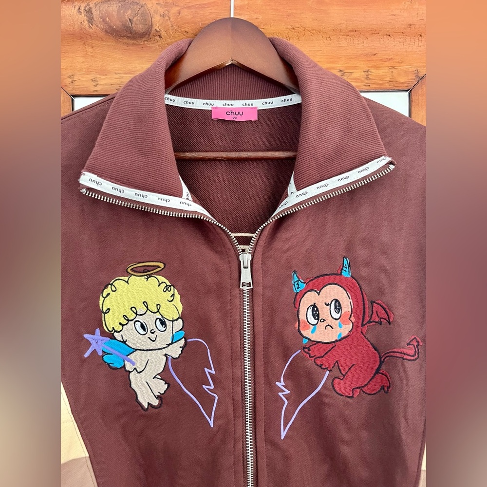 Chuu Baby Zip Up Cardigan Angel/Devil NWOT - Picture 1 of 6
